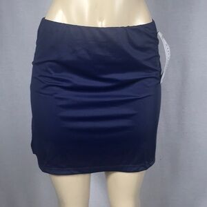 Zuliana Size Medium Dark Blue Mini Skirt With Side Slits. New With Tags